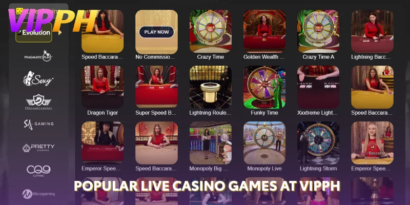 Play Live Casino at VIPPH – Real Dealers & Top Games 2 popular live casino games at vipph